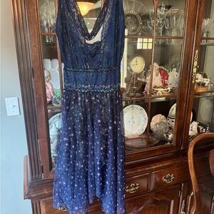 Custom Made Colombian Blue Lace Dress